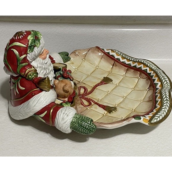 Fitz & Floyd Winter Holiday‎ Santa Server (2006) Gold Tones 12 1/2" EUC - Picture 8 of 16